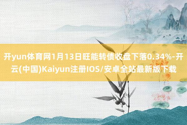 开yun体育网1月13日旺能转债收盘下落0.34%-开云(中国)Kaiyun注册IOS/安卓全站最新版下载