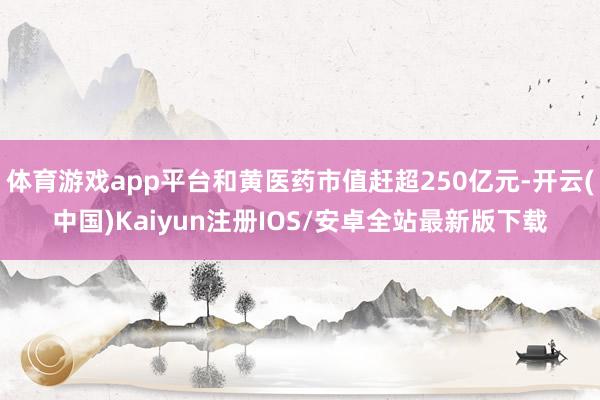 体育游戏app平台和黄医药市值赶超250亿元-开云(中国)Kaiyun注册IOS/安卓全站最新版下载
