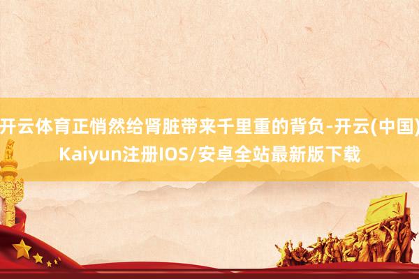开云体育正悄然给肾脏带来千里重的背负-开云(中国)Kaiyun注册IOS/安卓全站最新版下载