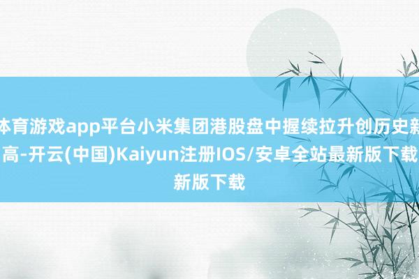 体育游戏app平台小米集团港股盘中握续拉升创历史新高-开云(中国)Kaiyun注册IOS/安卓全站最新版下载